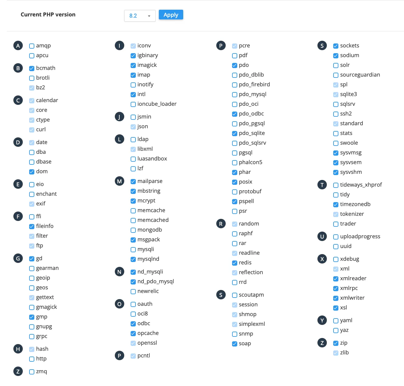 PHP 8.2 Extensions for WordPress