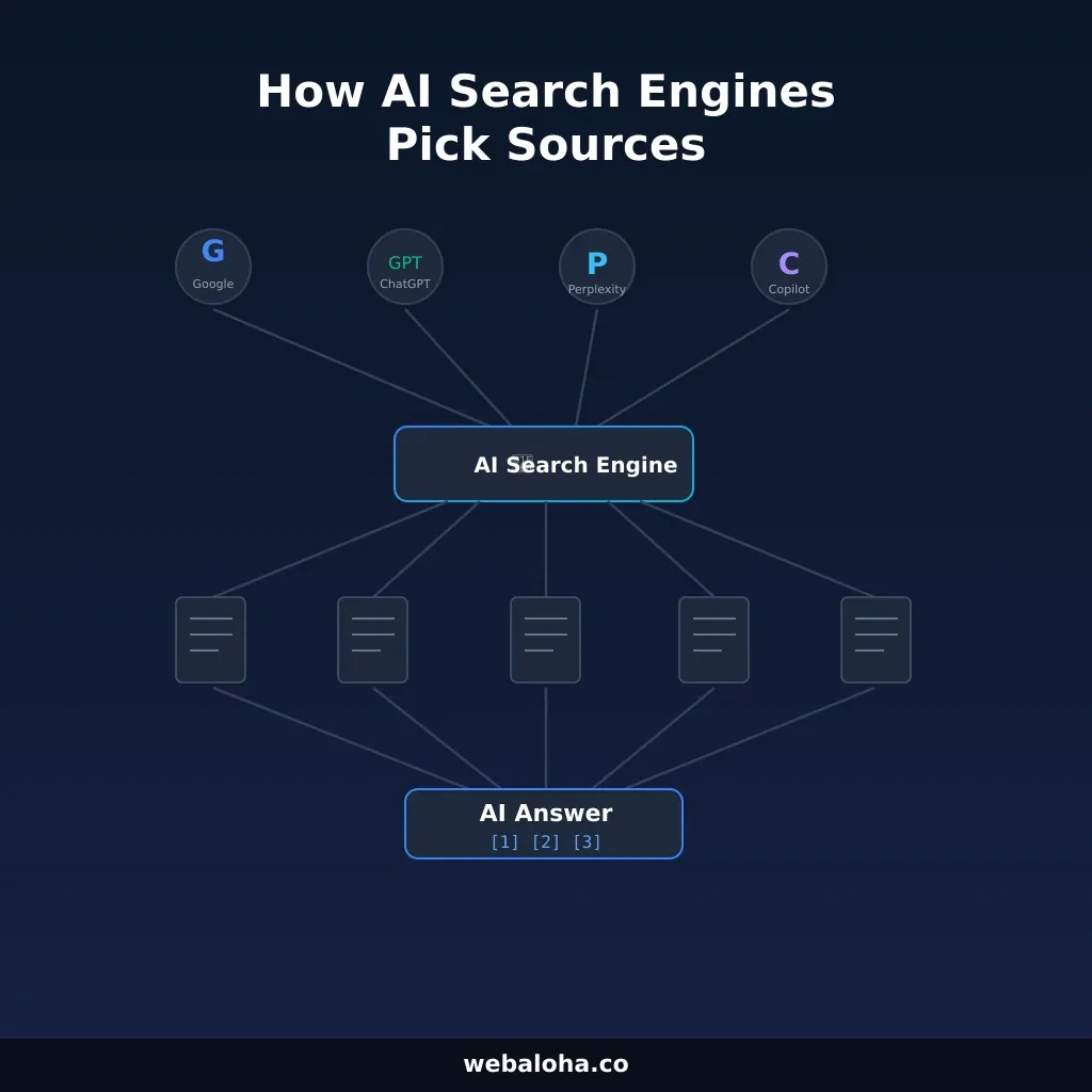 How AI Search Engines Pick Sources: AI Platforms Compared