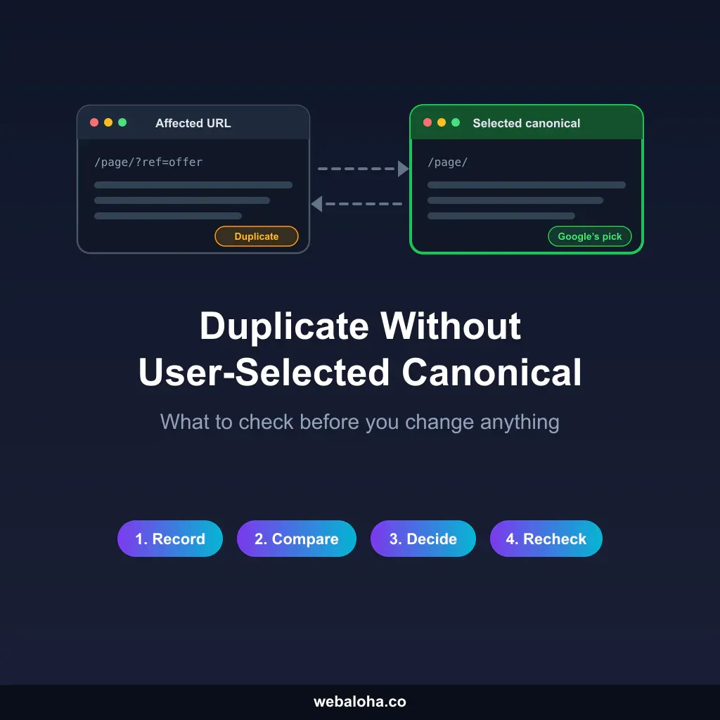 Duplicate Without User-Selected Canonical: What to Check