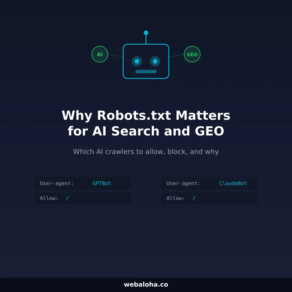 Why Robots.txt Matters for AI Search and GEO in 2026
