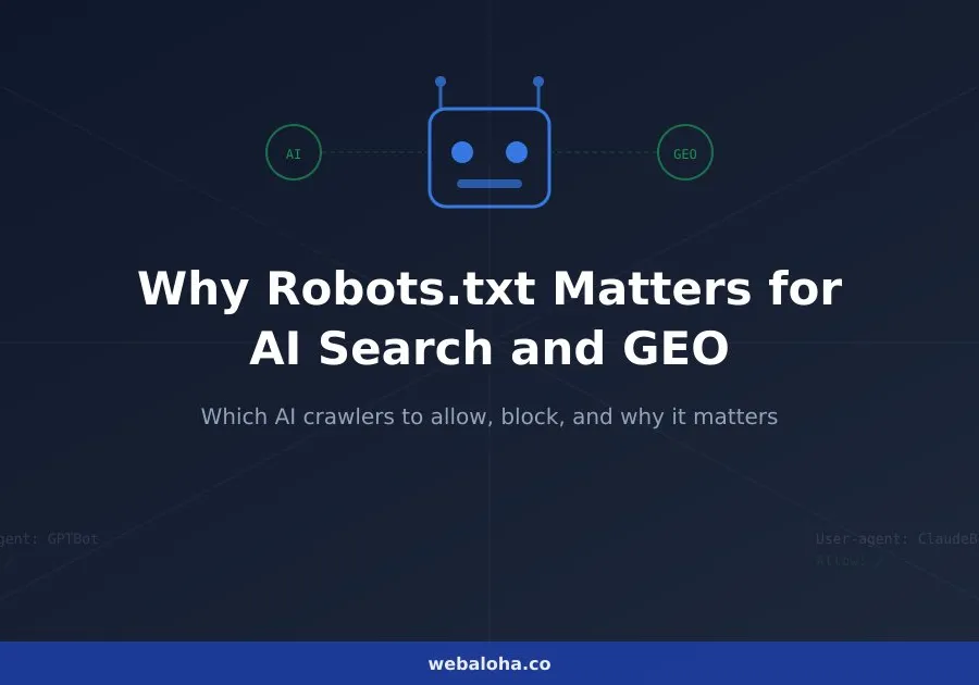 Why Robots.txt Matters for AI Search and GEO in 2026