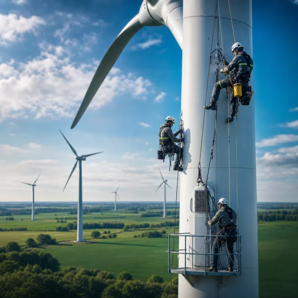 Gridinta case study visual: industrial wind turbine maintenance with +355% organic clicks