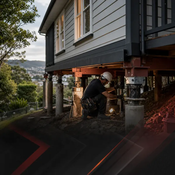 Wellington House Repiling case study visual: house foundation repair with PageSpeed 78 to 98