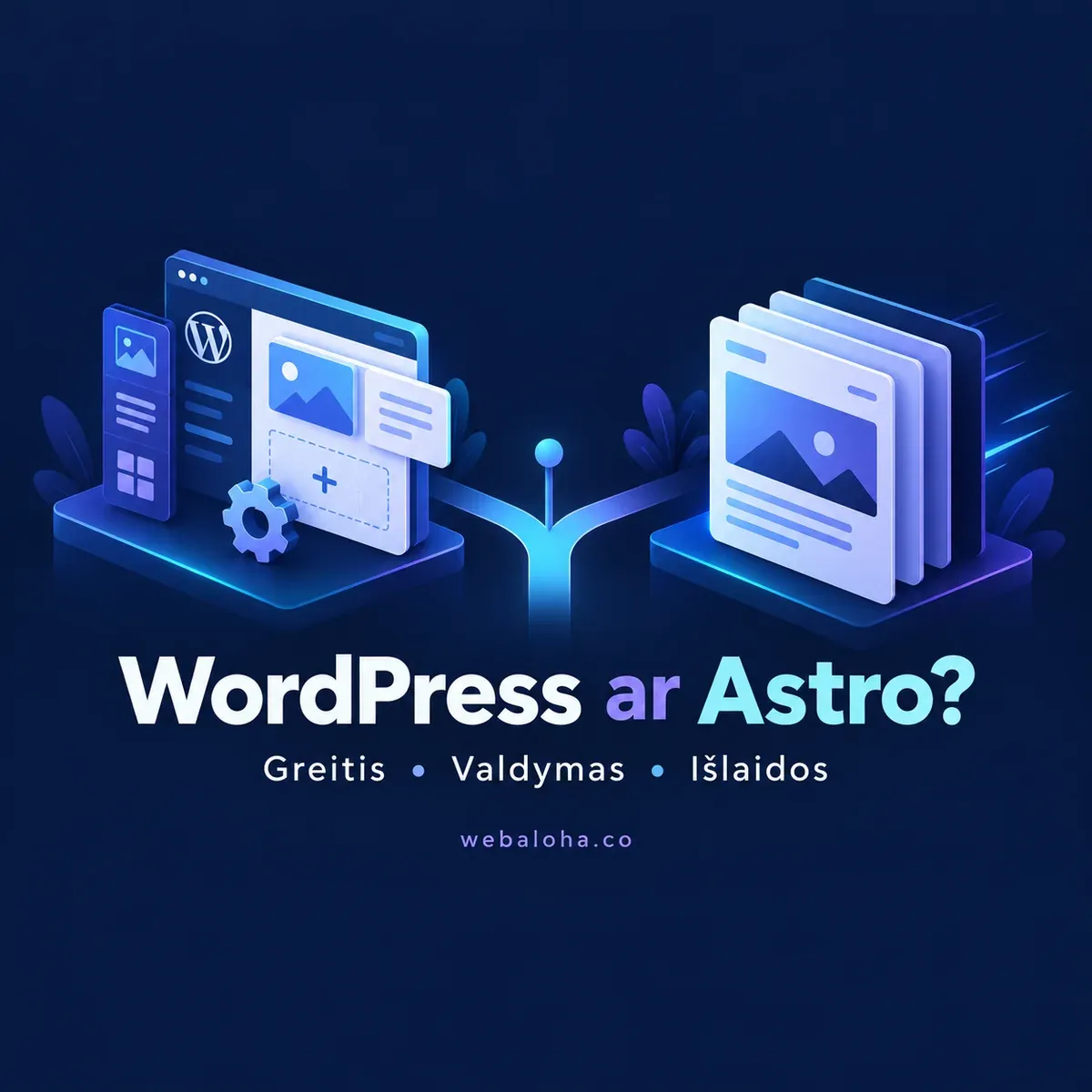 WordPress ar Astro: kas geriau verslui 2026 m.?