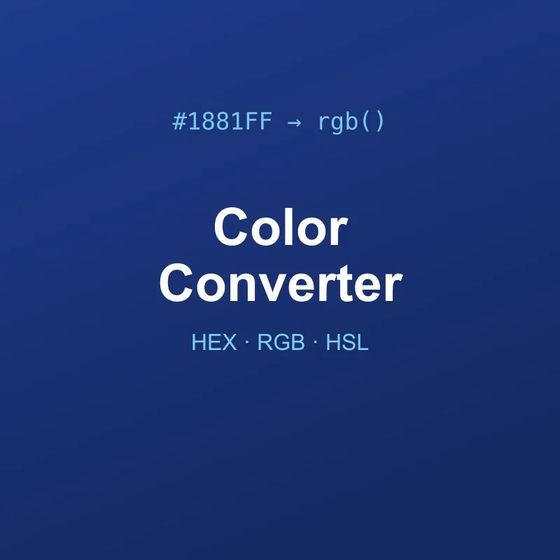 HEX RGB HSL Color Converter Tool Online
