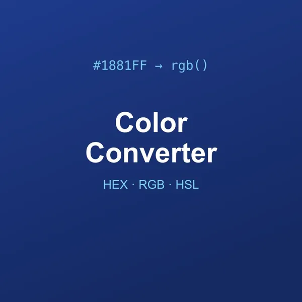 HEX RGB HSL Color Converter Tool Online