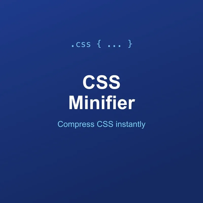 CSS Minifier Tool Online