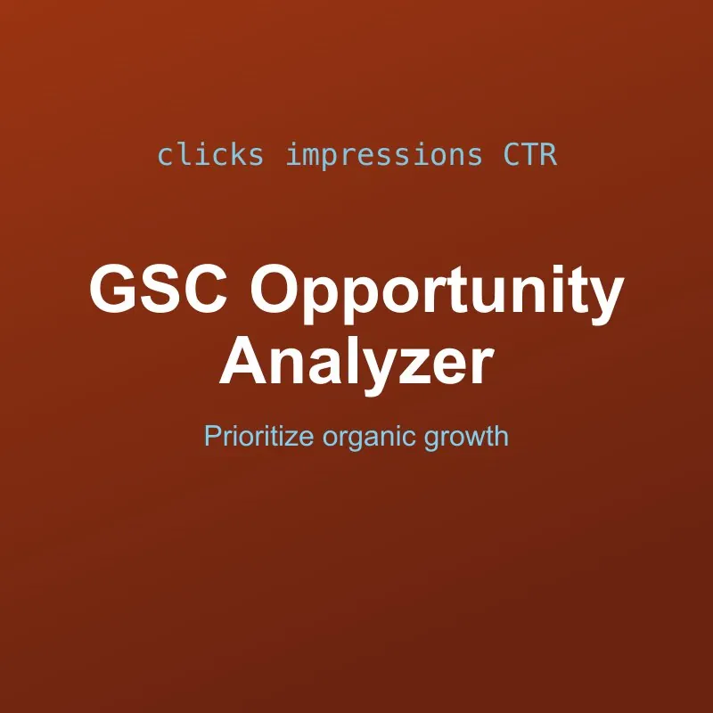 Google Search Console Opportunity Analyzer Tool