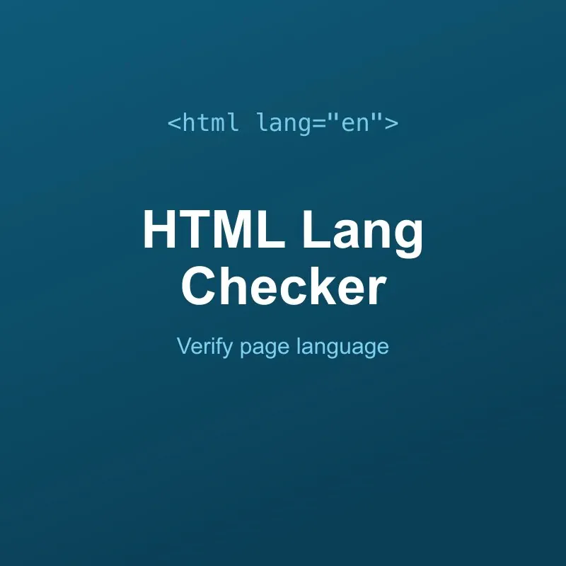 HTML Lang Attribute Checker Tool Online