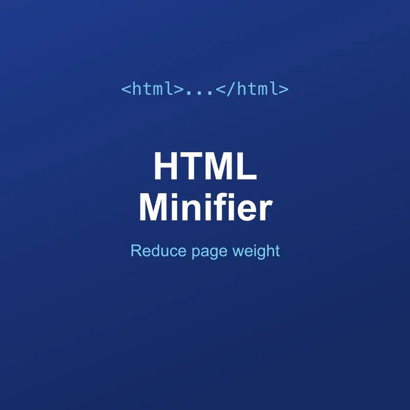 HTML Minifier Tool Online