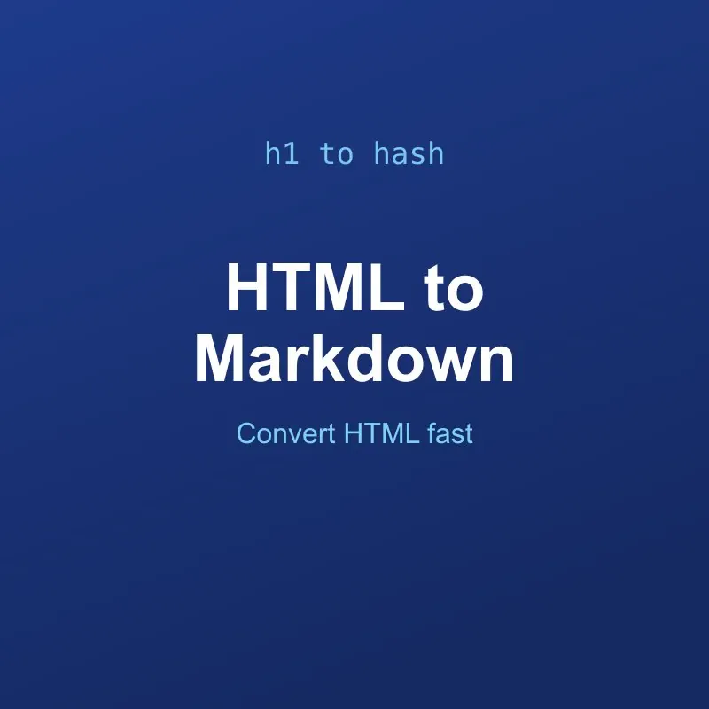 HTML to Markdown Converter Tool Online