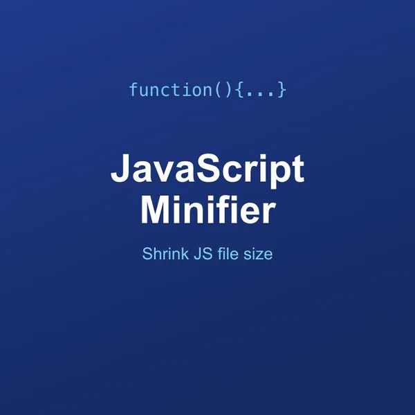 JavaScript Minifier Tool Online