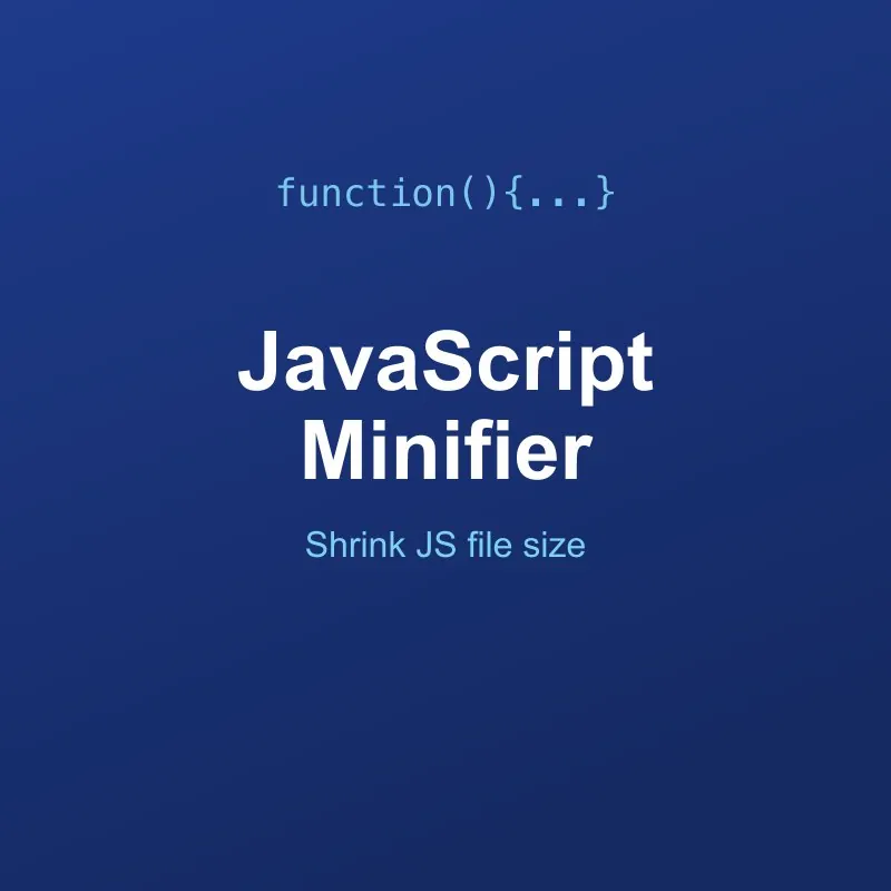 JavaScript Minifier Tool Online