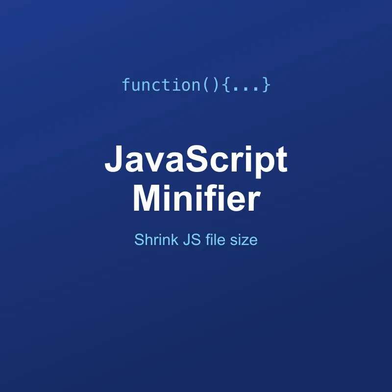JavaScript Minifier Tool Online
