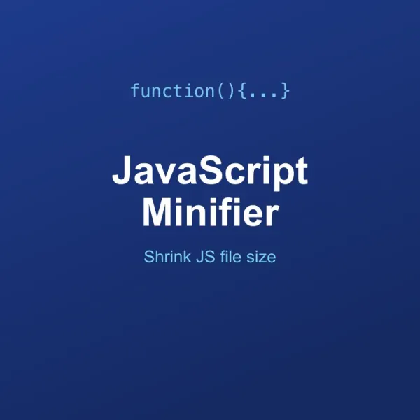 JavaScript Minifier Tool Online