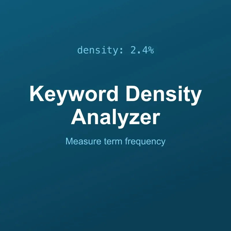 Keyword Density Analyzer Tool Online