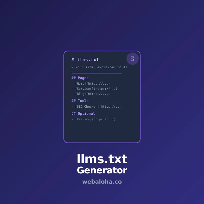 llms.txt Generator Tool Online