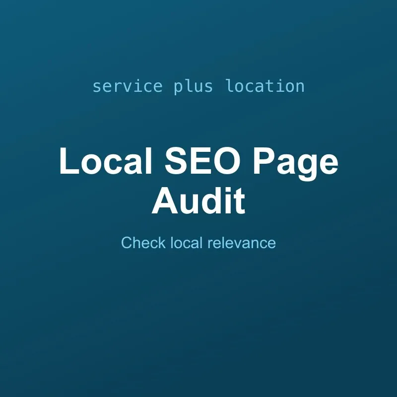 Local SEO Landing Page Audit Tool