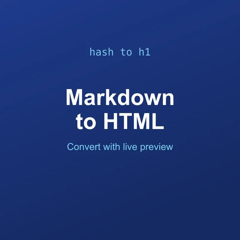 Markdown to HTML Converter Tool Online