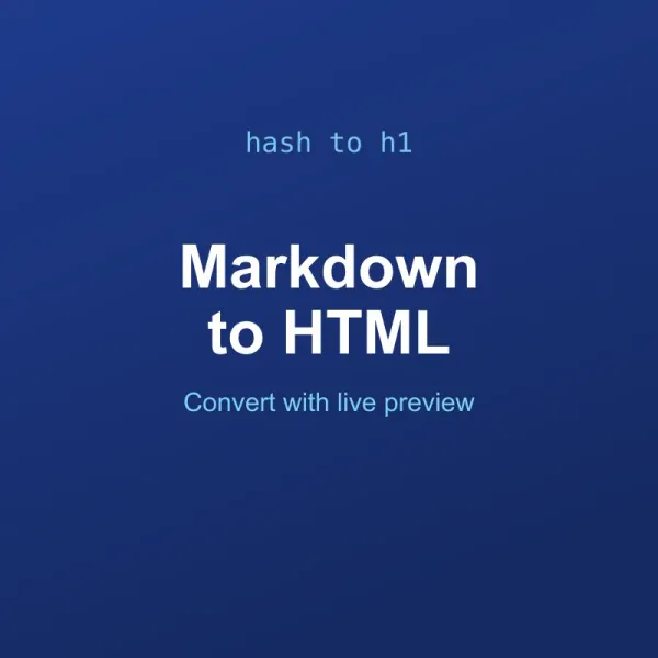Markdown to HTML Converter Tool Online
