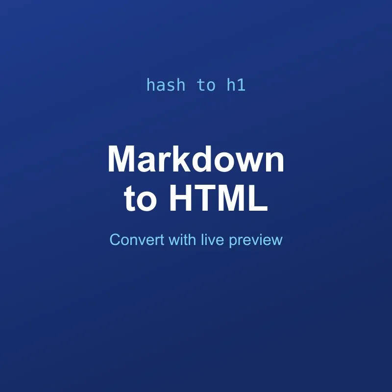 Markdown to HTML Converter Tool Online