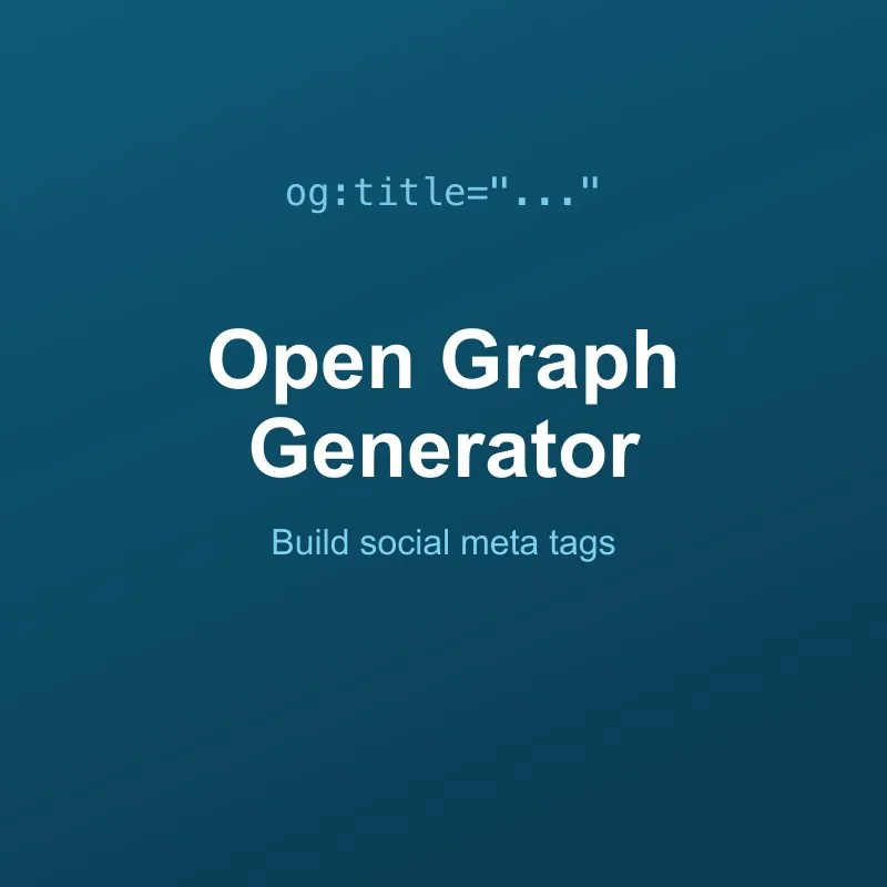 Open Graph & Social Meta Tag Generator Online
