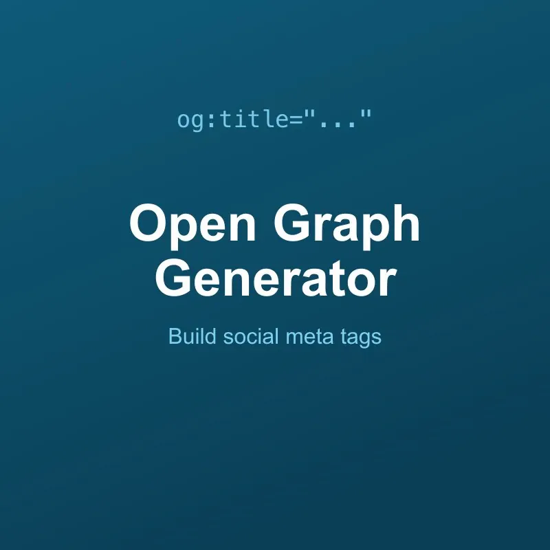 Open Graph & Social Meta Tag Generator Online