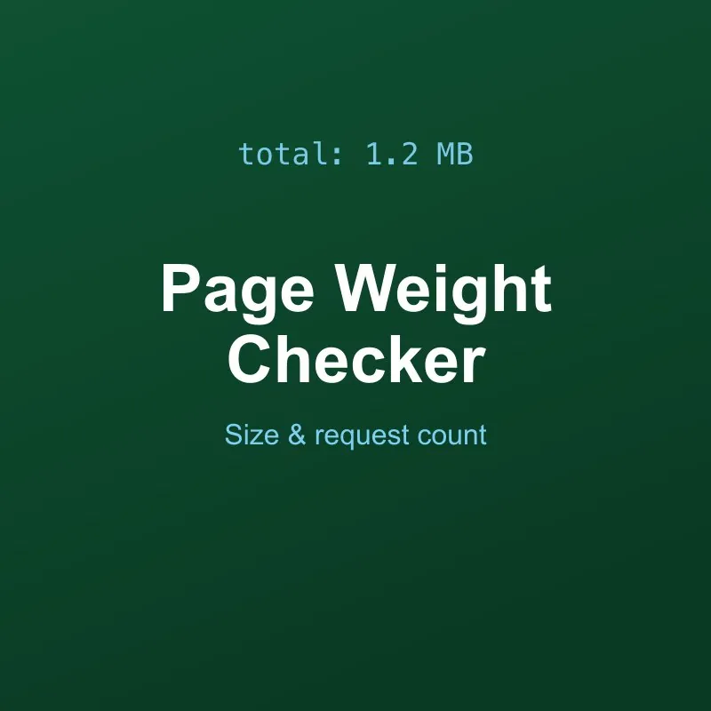 Page Weight & Request Count Checker Tool Online