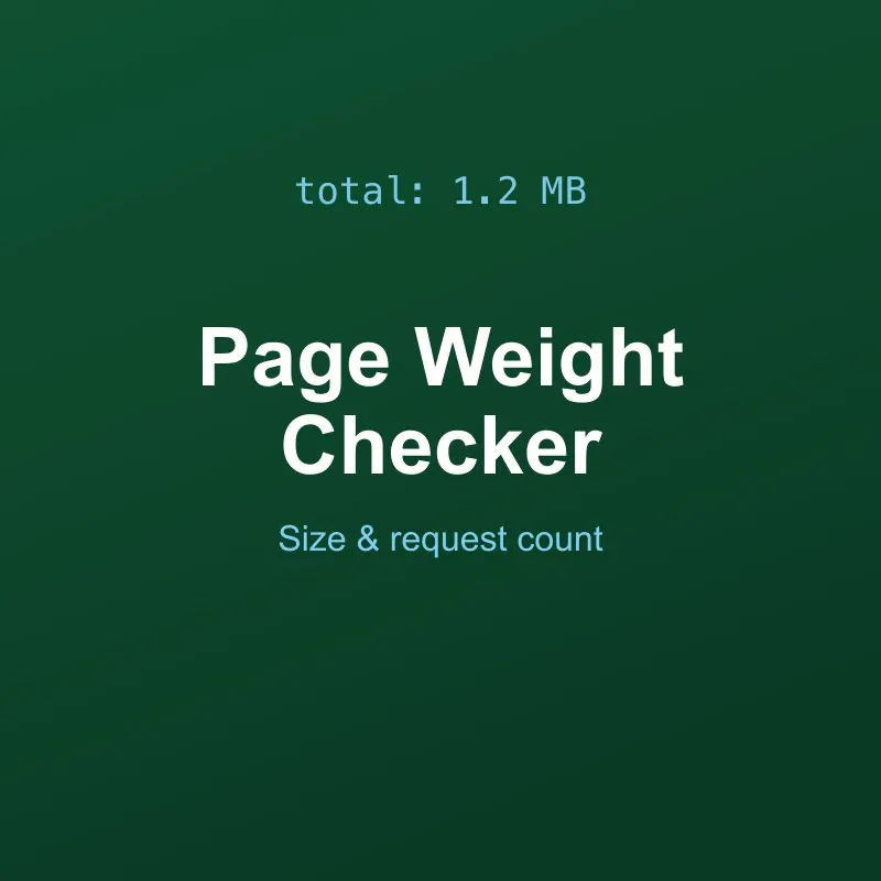 Page Weight & Request Count Checker Tool Online
