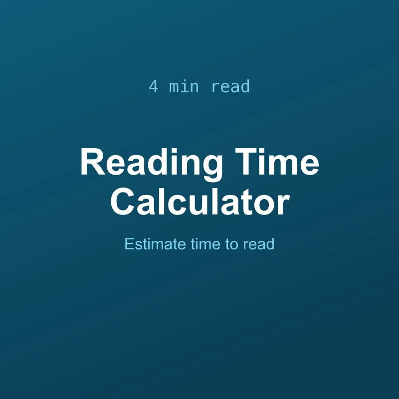 Reading Time Calculator Tool Online