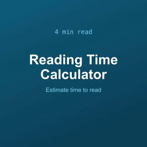 Reading Time Calculator Tool Online