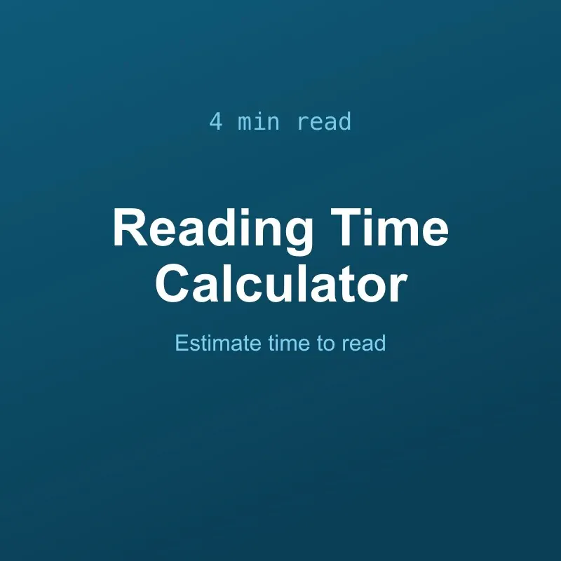 Reading Time Calculator Tool Online