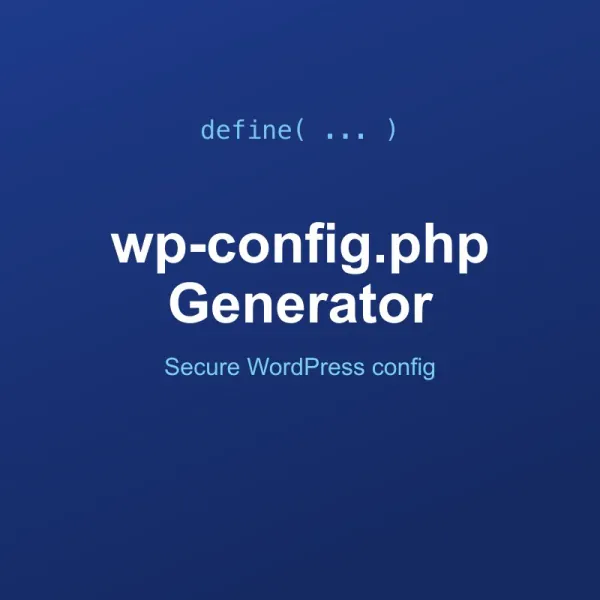 wp-config.php Generator Tool Online