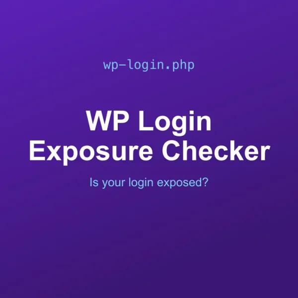 WordPress Login Page Exposure Checker Tool Online