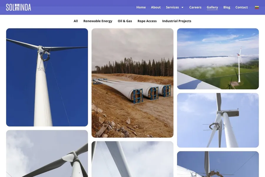 Solwinda website - Service pages