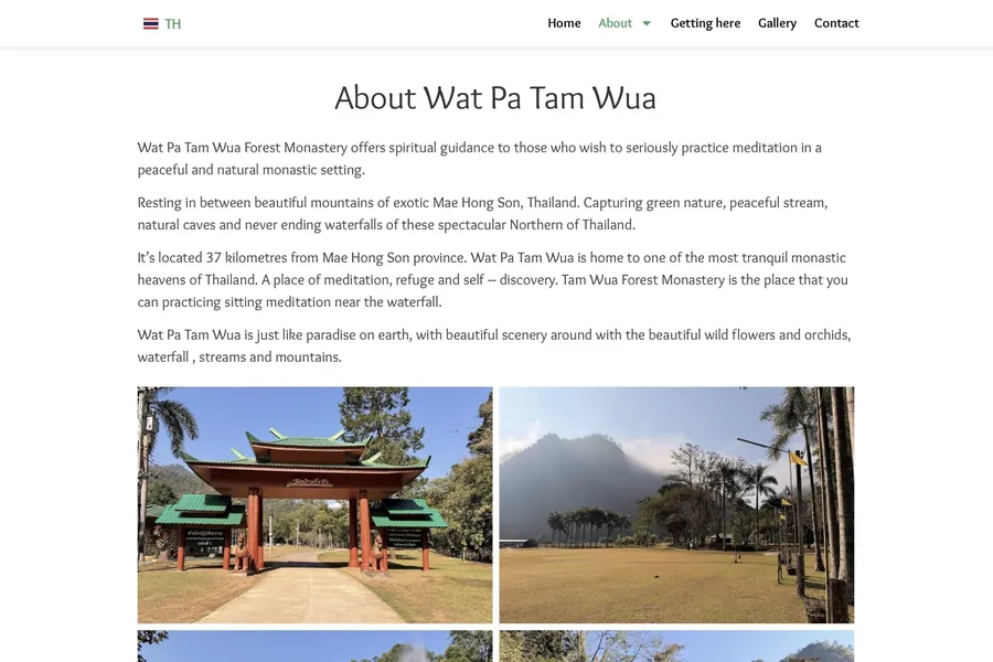 Wat Pa Tam Wua website - Chiang Mai directions