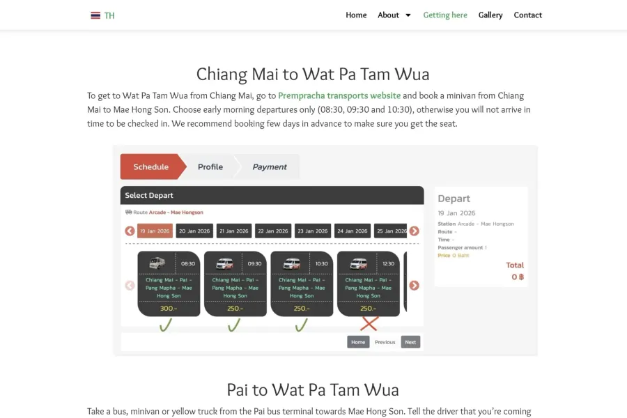 Wat Pa Tam Wua website - Meditation info