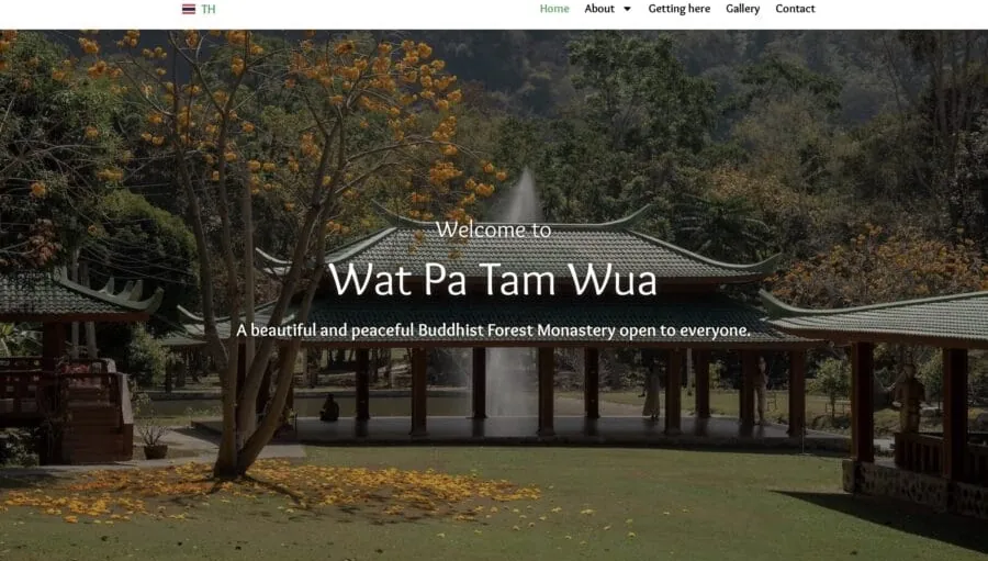 Website designed for Wat Pa Tam Wua