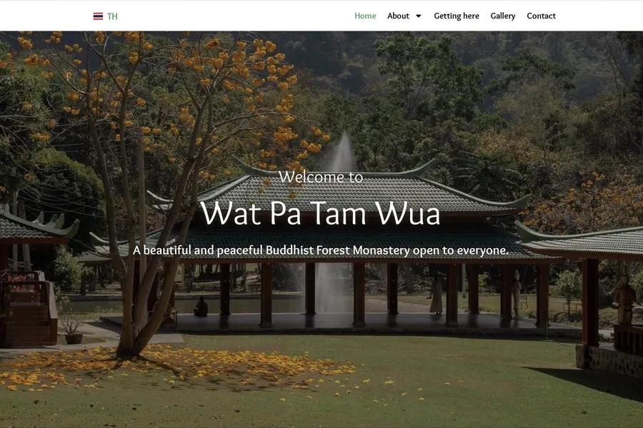 Wat Pa Tam Wua website homepage