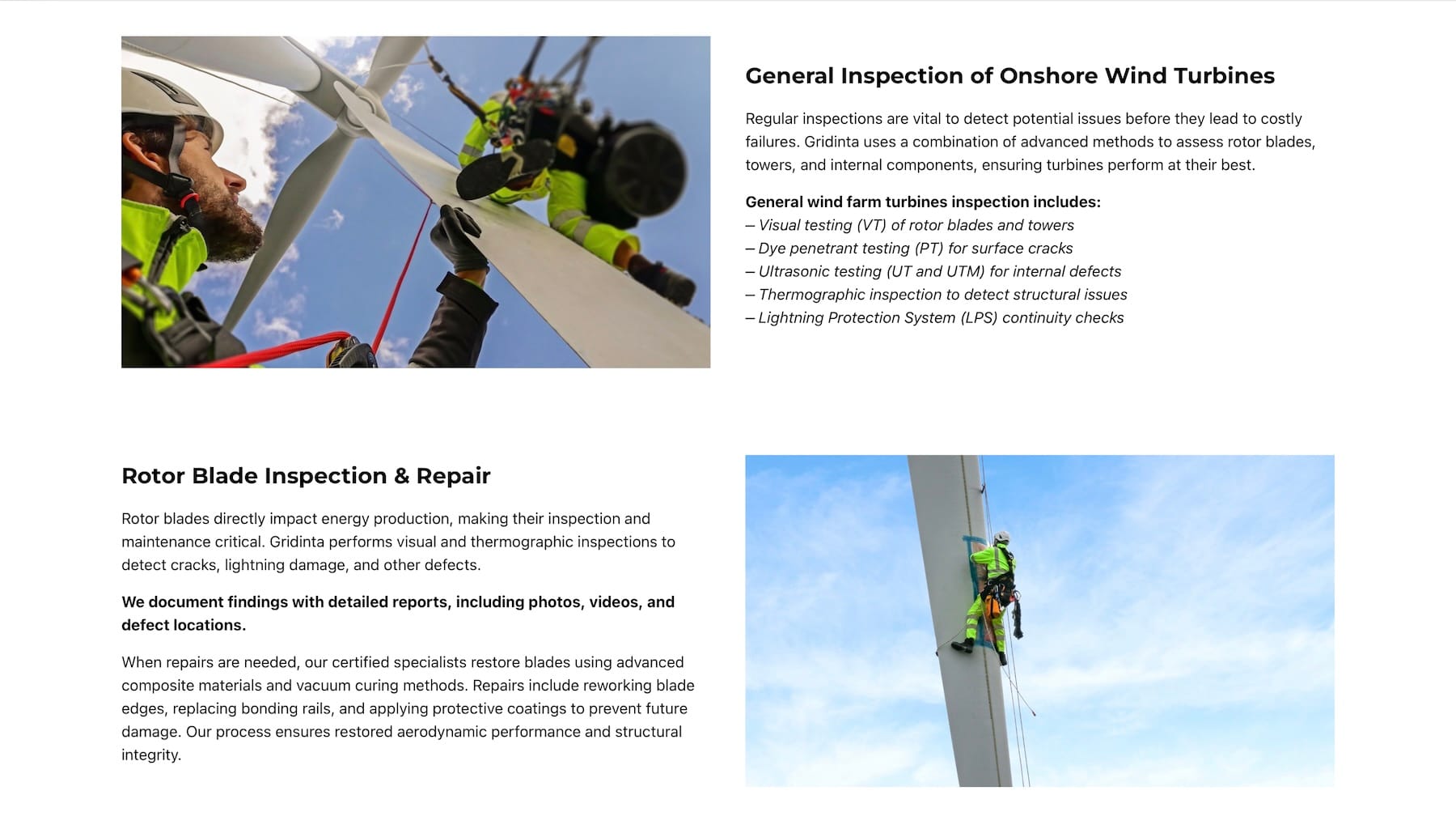 Gridinta website - Blog articles