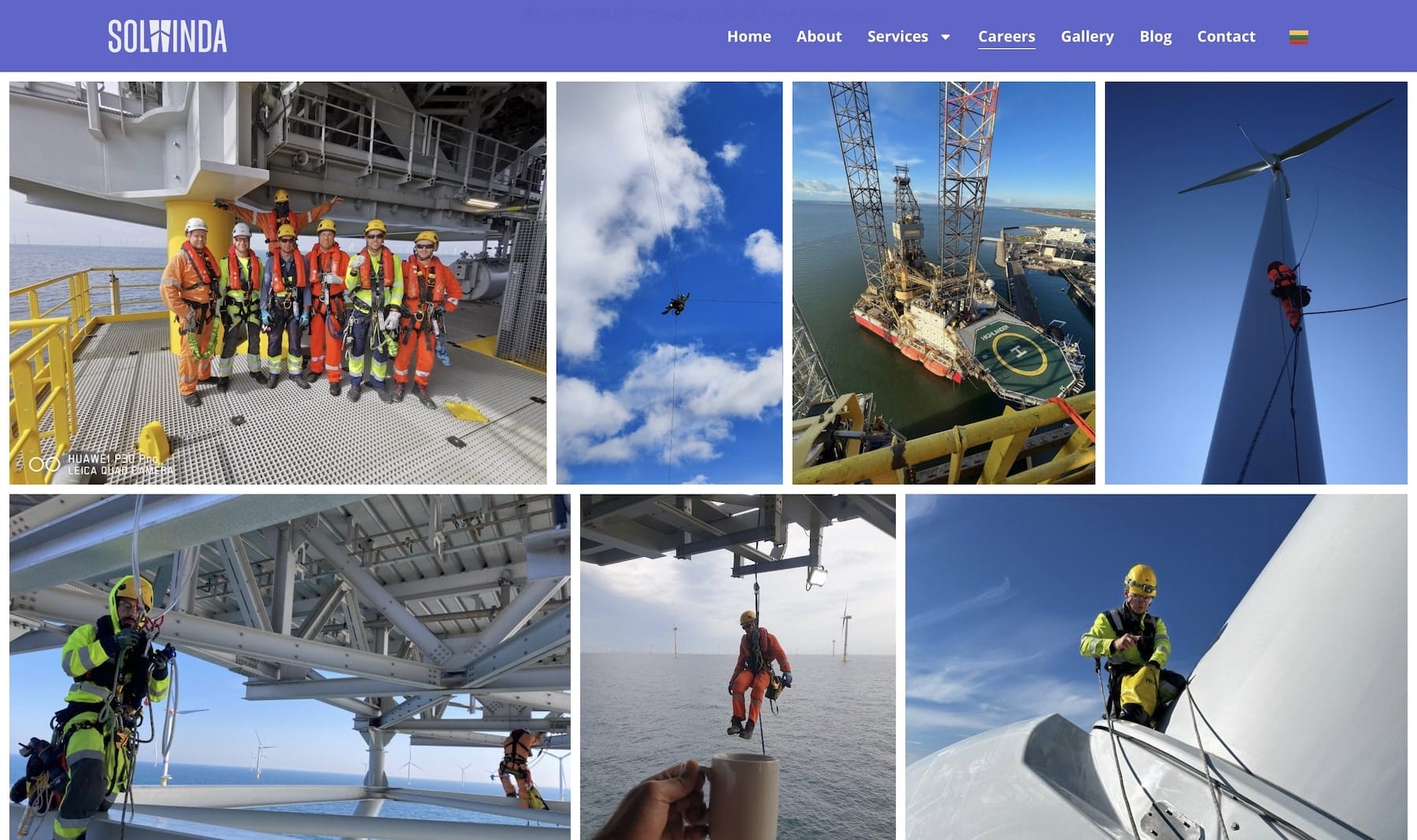 Solwinda website - Wind energy services
