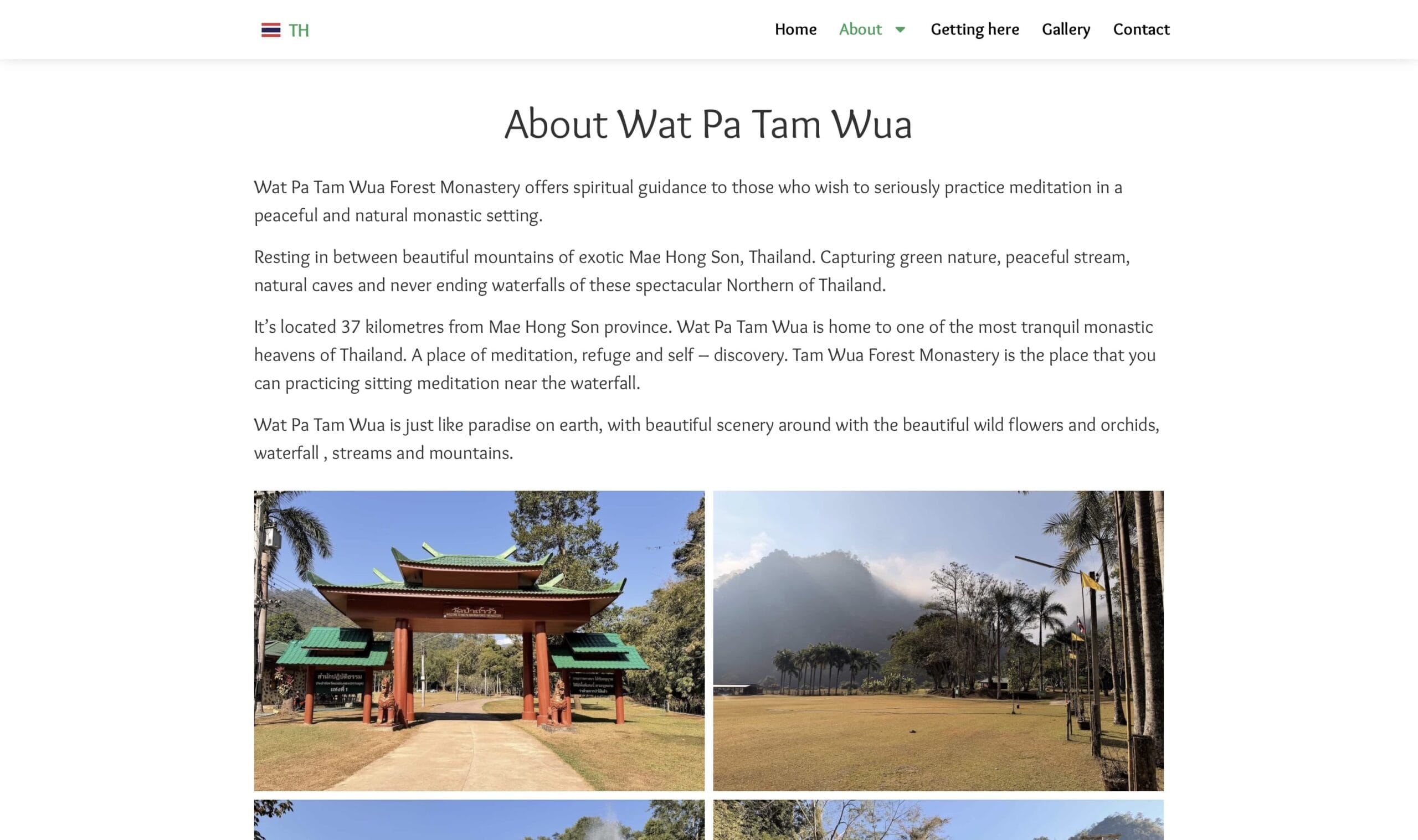 Wat Pa Tam Wua website - Chiang Mai directions